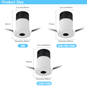 Aluminium <strong>Small</strong> Spotlight Boarderless Recessed Ceiling Down <strong>Light</strong> 3w 5w 7w 10w 12w 15w Mini 30mm 40mm 50mm Cut Out <strong>Led</strong> Downlight - Product Image 4