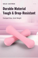 Haltères miniatures en fonte solide, revêtement plastique en forme d'os, pour fitness et mise en forme, couleur pastel, néoprène doux au toucher, logo personnalisé