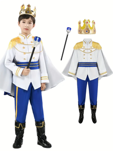 Costume de prince pour enfants, ensemble de sept pièces, <span class=keywords><strong>conte</strong></span> de fées, garçon, table, cosplay, fête dansante, Halloween, costume de roi prince - Product Image 2