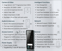 Sistema de Videoportero Hiwink 2K HD con Acceso Biométrico, IP65 Impermeable, Acero Inoxidable, Control Remoto por Aplicación Tuya para Villas