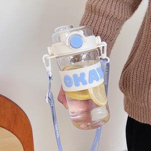 Botella de Agua Infantil Resistente a Altas Temperaturas, Ecológica, con Pajita y Tapa Anticaídas, Estilo Simple y Portátil - Product Image 3