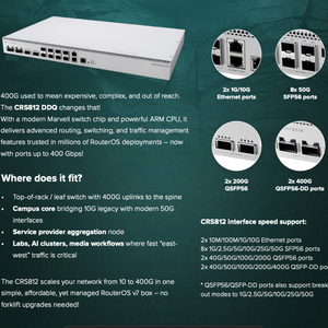 เราเตอร์ Mikrotik CRS812 DDQ พร้อมซีพียู 16 คอร์ หน่วยความจำ NAND 128MB รองรับ Wi-Fi แบบดูอัลแบนด์ 802.11ac/n พอร์ตสวิตช์ 4x25Gbps - Product Image 3