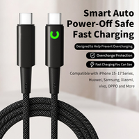 Câble de données TPE Type-C à charge rapide PD 240W avec coupure automatique intelligente 1m/2m pour iPhone 15/16 et ordinateurs portables