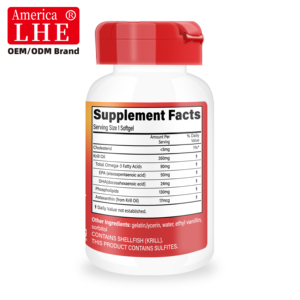 Complément alimentaire d'huile de krill oméga 3 de haute qualité, 130 gélules molles avec huile de poisson pour adultes, soutient la santé - Product Image 2