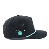 Gorra de Golf Unisex de 5 Paneles con Diseño Personalizado, de Poliéster y Spandex, Transpirable, Impermeable, con Orificios Cortados con Láser, Estilo Vintage