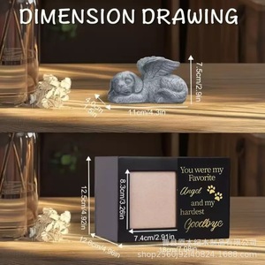 Pet <b>Urn</b> Wooden Rectangle Memorial Box With Photo Frame For Dog <b>Cat</b> Pet Cremation Keepsake Storage Durable - Product Image 3