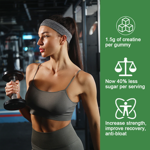 Gummies de créatine monohydrate OEM sous marque privée 1,5 g, saveur pomme verte acidulée, pour la récupération musculaire et le fitness des adultes, 90 unités - Product Image 4