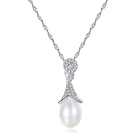 Collar de Plata de Ley S925 con Perla Natural de Agua Dulce y Circonita Cúbica, Estilo Minimalista, Joyería de Lujo para Mujer, Cadena para Clavícula