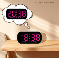 Nouvelle Arrivée Réveil Numérique de Bureau avec Affichage de la Température, de la Date et de l'Heure, Réglable en Luminosité, pour Table de Chevet, Bureau, Chambre à Coucher