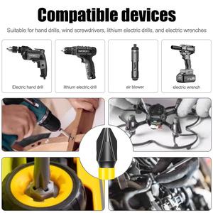 1/4 en <span class=keywords><strong>taladro</strong></span> de mano Hexagonal juego de destornilladores eléctricos cruzados S2 broca antideslizante resistente a impactos cabeza de destornillador magnético fuerte - Product Image 3