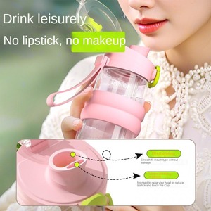 Taza de agua deportiva sin BPA de 600ml de gran capacidad con tapa de resorte para aventuras al aire libre de verano y estudiantes - Product Image 2