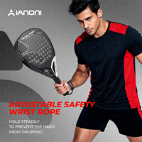 Raqueta de Pádel Profesional Caston Sports POWER FORCE Negra, de Fibra de Carbono 12K, Superficie 3D, para Competición
