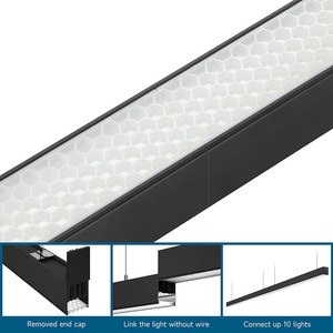 Hanger Led Lineair Kantoorlicht Anti Glare Ugr Hangende Lineaire Strip Licht Met Honingraat <span class=keywords><strong>Diffuser</strong></span> - Product Image 6