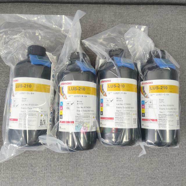 1000ml Original Mimaki LUS210 UV INK for UJV100-160 Printer Mimaki UV Curable Ink Lus-210 1L Bottle CMYK W CL LUS210 Ink