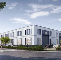 Maison modulaire préfabriquée à aménagement spacieux, structure en acier léger avec plan de sol ouvert pour les familles