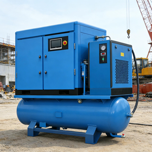 เครื่องอัดอากาศอุตสาหกรรม 10 แรงม้า 7.5 กิโลวัตต์ เครื่องอัดอากาศแบบโรตารี่ 4-in-1 แม่เหล็กถาวร พร้อมเครื่องทำลมแห้ง - Product Image 1
