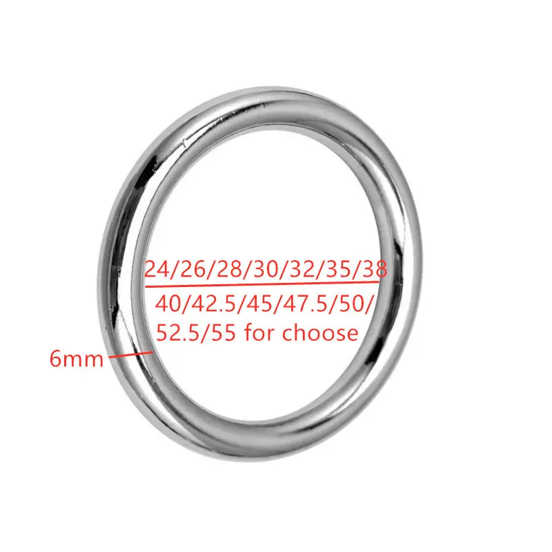 Anillo de acero inoxidable 304 para pene, 6MM, 45/47/50mm, glande Metal y acero inoxidable