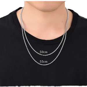 Collar Shiyi de Alta Calidad en Plata de Ley 925 con Baño de Rodio, Estilo Hip Hop, Cadena Cubana con Hebilla Cuadrada para Hombre, Ideal para Fiestas y Regalos - Product Image 1