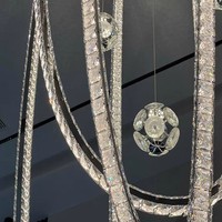 Lustre de luxe à pendentifs longs en cristal pour escalier rotatif, salle à manger, hall à haut plafond, villa duplex, éclairage artistique