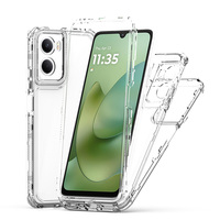 Étui de téléphone portable transparent en acrylique cristallin résistant aux chocs, protection intégrale 360° pour Motorola Moto G06 4G