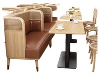 Meubles de restaurant en bois massif de luxe, canapé de restauration rapide avec design industriel pour hôtel, salle à manger, bar à domicile