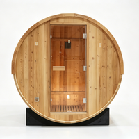 Sauna de Barril para Exteriores de Alta Calidad, de Madera Termotratada, para 2-3 Personas, Madera sin Unir, sin Pegamento ni Formaldehído