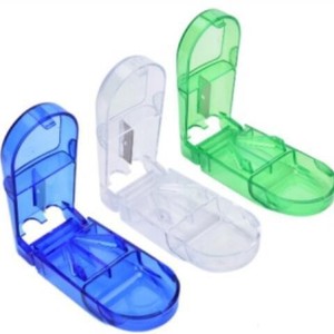 Boîte à pilules portable en plastique transparent avec coupe-pilules, étui de rangement et de distribution de médicaments, couleur unie, fabriqué en Chine - Product Image 5