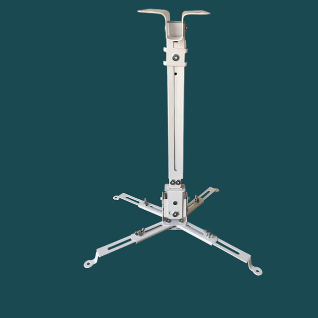 New Listing High Quality 43-65cm Adjustable Height White Projector Ceiling Mount Bracket with 1-Year Warranty OEM Brand