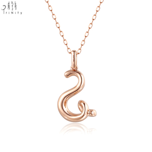 มาใหม่สไตล์เรียบง่ายตัวอักษรเพชรธรรมชาติแท้ 18 กะรัตสร้อยคอทอง Letter S จี้สร้อยคอเครื่องประดับสําหรับสุภาพสตรี - Product Image 4