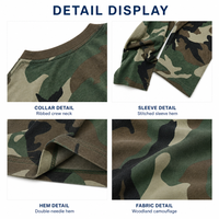 T-shirt à manches longues camouflage personnalisé OEM ODM, vente en gros d'usine, pour hommes, 190 GSM, coton, col rond, imprimé camouflage jungle, streetwear, automne-hiver