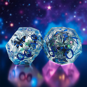 2025 קוביות קצה חדות למנתחים ודרקונים פרפר כחול עם סט קוביות ליבה נוזלית מבריקה - Product Image 1