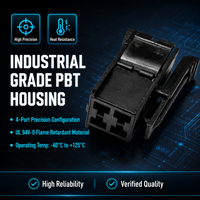 Connecteur femelle à sertir 929504-1 Lanshuo Automotive 12V 30A à 4 trous, pas de 5,0 mm, coque PBT moulée, à fixation libre, pour faisceau de câbles