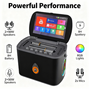 Vente flash - Machine <span class=keywords><strong>de</strong></span> <span class=keywords><strong>karaoké</strong></span> à domicile Aurora Sound K90 tout-en-un, système Android, écran 11,6 pouces, son haute fidélité, noir beige en option - Product Image 6