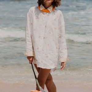 เสื้อเชิ้ตแขนยาวสไตล์ฮาวาย ออกแบบโดยผู้ผลิต ปักลาย เสื้อทรงหลวม สั่งตัดได้ เสื้อผ้าลินิน 100% - Product Image 3