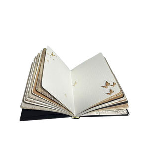 Carnet de notes en papier artistique relié à la main, style rétro exquis, avec estampage à chaud, service de personnalisation d'impression - Product Image 4