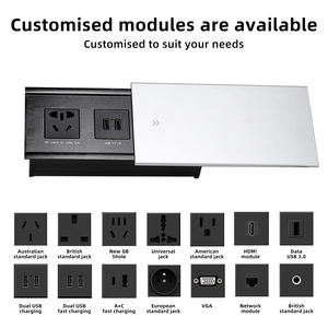 <span class=keywords><strong>Prise</strong></span> de bureau coulissante cachée personnalisée avec type C, alliage d'aluminium, multifonction, <span class=keywords><strong>prise</strong></span> de bureau coulissante universelle - Product Image 6