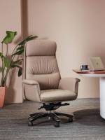 Fauteuil de bureau au design moderne avec hauteur réglable et roulettes mobiles en cuir synthétique pour le personnel ou les cadres de bureau à domicile