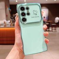 Coque de téléphone en gel TPU coeur mignon pour Samsung Galaxy A14/A24/A34/A54, pour iPhone 16 Wave Style housse anti-choc