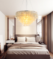 HFBH 2026 Lustre Coquillage Minimaliste Doré de Luxe Moderne pour Décoration Intérieure, Chambre d'Hôtel, Support à Gâteau et Lampe Suspendue