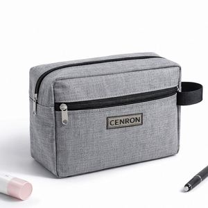 Bolsa de Viaje Portátil, Estuche de Maquillaje Moderno, Organizador de Ducha con Cierre, Asa Suave, Capacidad Media, Color Piedra - Product Image 1