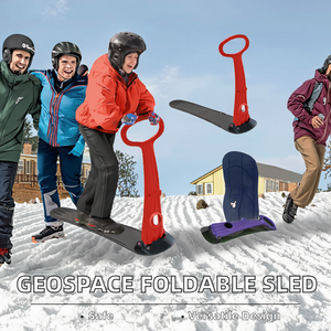 Geospace YAMA YM-92 Trottinette de neige pliable/Skate de neige/Snowboard d'hiver avec lumière LED – Sécurité, Multi-usages, Portable, Matériau PE, Enfants - Product Image 2