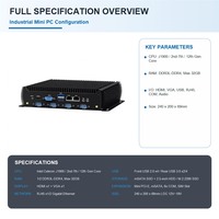 Fanless Mini PC 2 Lan Port Intel 12th CPU DDR3L/DDR4 HD Port VGA WiFi 4G Module Fanless Industrial Firewall Mini PC