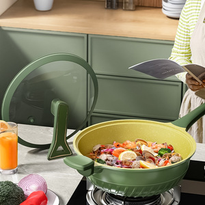 Avocado Green Non-Stick Pan Set 2-Piece Frying Pan Soup <b>Pot</b> <b>Induction</b> Compatible Cookware Gift Set - Product Image 1