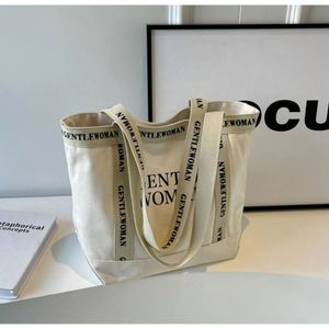 New Fashion Letter Handle Custom <b>Canvas</b> Tote Bags Thickened Grocery Cotton Shopping Tote Bag with Logo for Advertising Gift - Product Image 6