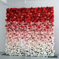 Panneau mural de fleurs artificielles 3D LFB1581-1-wall Classic Pink Rose, fond floral Luckygoods pour la décoration d'événements et de fêtes