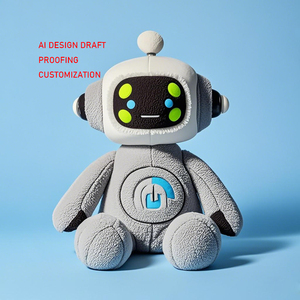 Jouet en peluche personnalisable AI Conception d'échantillons de brouillon Mascotte d'entreprise Poupée en coton Marionnette à main Jouets en peluche Personnalisation - Product Image 1