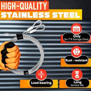 Câble <span class=keywords><strong>de</strong></span> <span class=keywords><strong>porte</strong></span> <span class=keywords><strong>de</strong></span> <span class=keywords><strong>garage</strong></span> <span class=keywords><strong>sectionnelle</strong></span> fiable, moderne, robuste, en acier galvanisé, résistant à la corrosion, 7x7, épaisseur 1/8 po, 7 pi - Product Image 3