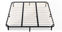 Cadre de lit à lattes avec support robuste et pieds métalliques, finition par pulvérisation électrostatique, vente en gros pour chambre à coucher