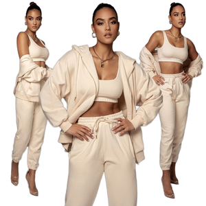 Custom Women Autumn Maternity <b>Plus</b> <b>Size</b> Solid 2 1 Tracksuit Breathable Casual Regular Fit Polyester OEM Wholesale Gym <b>Jogger</b> <b>Set</b> - Product Image 1