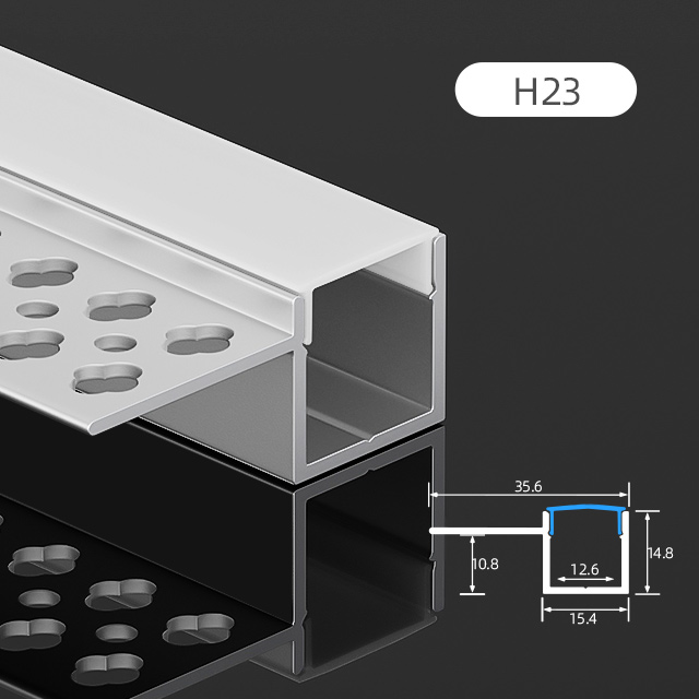 H23 천장 용 선형 조명 알루미늄 프로파일 채널 압출 히트 싱크 PC 디퓨저 코브 매입 형 LED 알루미늄 프로파일